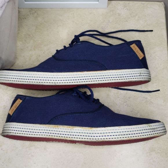 Ted Baker Tobii Canvas Sneaker Dark Blue Size 8 - Picture 5 of 8